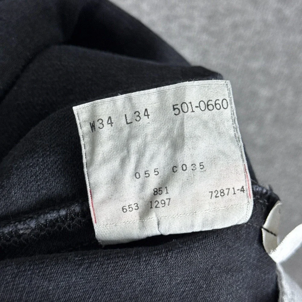 Vintage Levis 501 Jeans Mens 34x34 Black Denim Straight Leg Button Fly USA‎ 90s